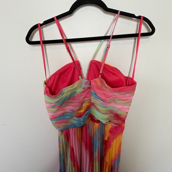 NWT Aqua Formal Multi Color Pleated Gown Size 6 - Picture 8 of 13